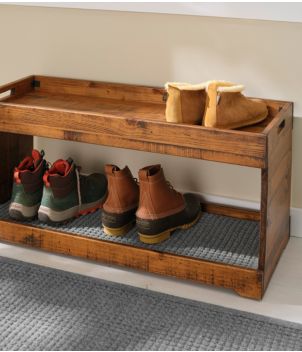Rustic Wooden Two Tier Boot Tray