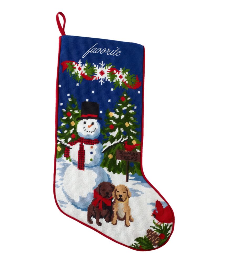 Christmas Needlepoint Stocking, Cotton Subject | L.L.Bean