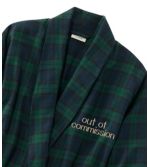 Embroidered Women's Scotch Plaid Flannel Robe