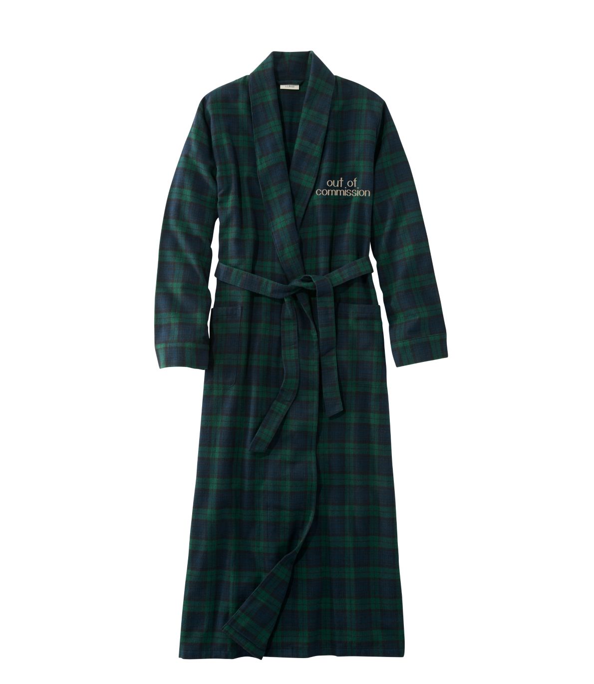 Embroidered Women's Scotch Plaid Flannel Robe