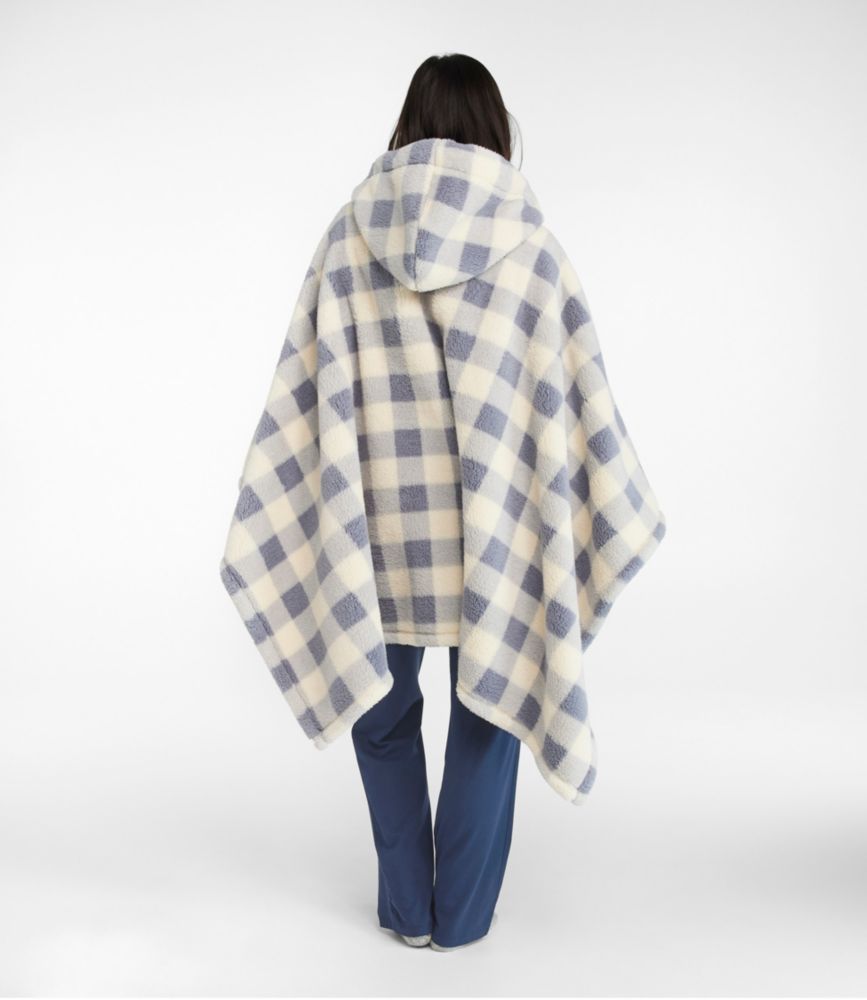 Cozy Sherpa Wearable Throw, Plaid, Cream/Indigo Gray, small image number 3