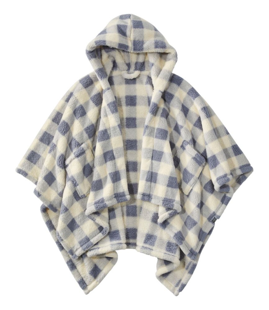 Cozy Sherpa Wearable Throw, Plaid, Cream/Indigo Gray, small image number 1