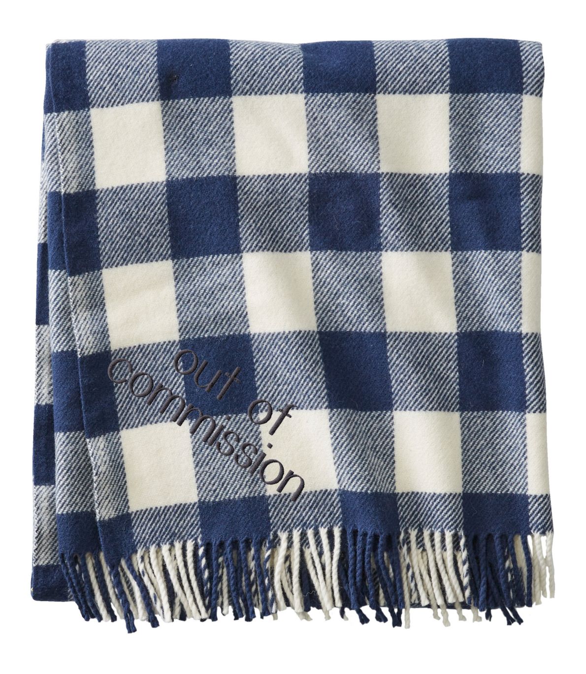 Embroidered Washable Wool Throw, Plaid