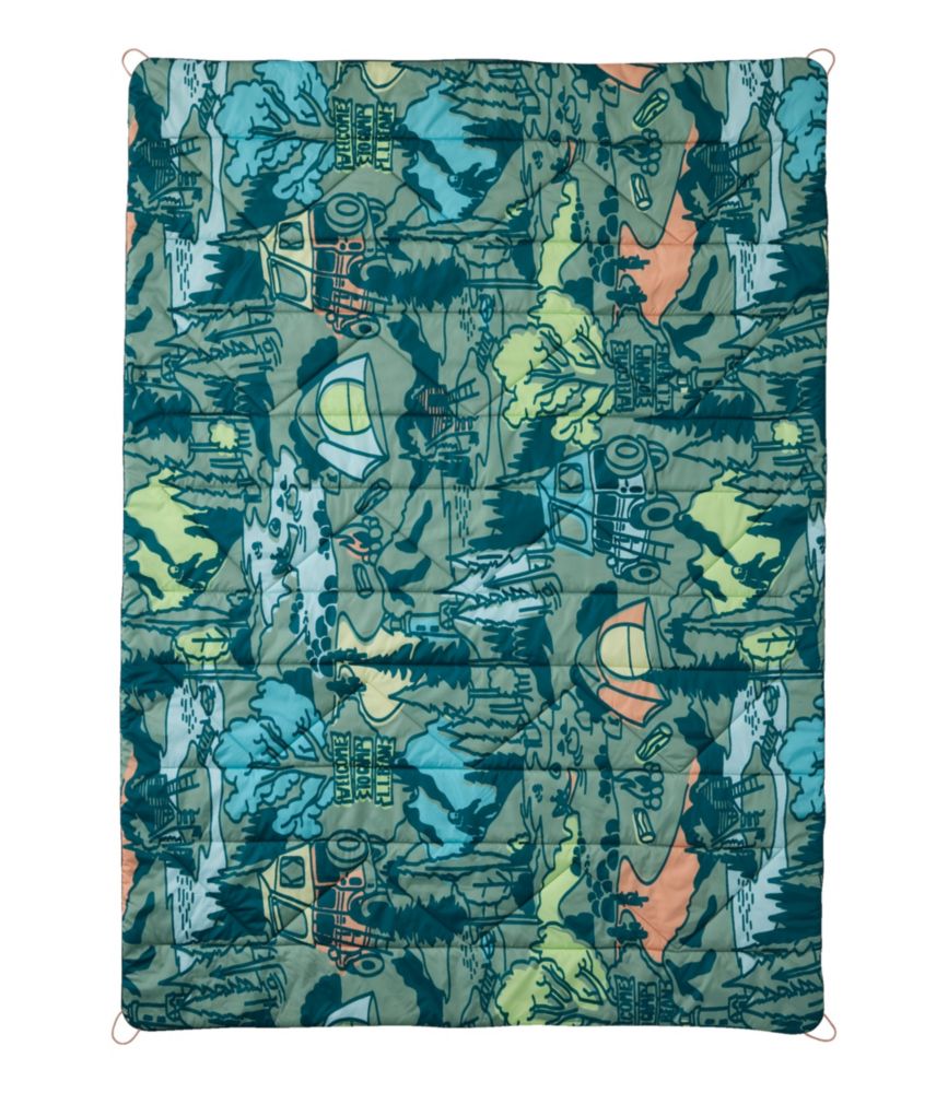 L.L.Bean Puffer Blanket, Faded Sage/Road Trip, small image number 1