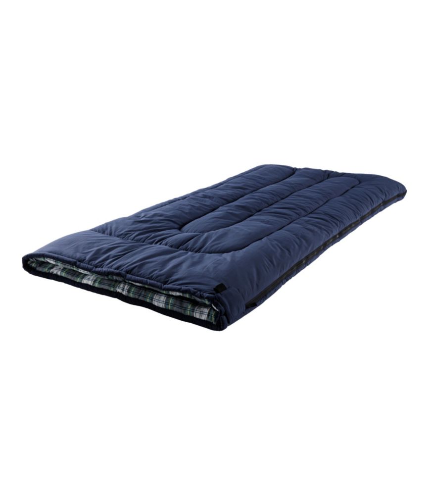 L.L.Bean Flannel Lined Camp Sleeping Bag, 0°, Bright Navy/Dress Gordon, small image number 2