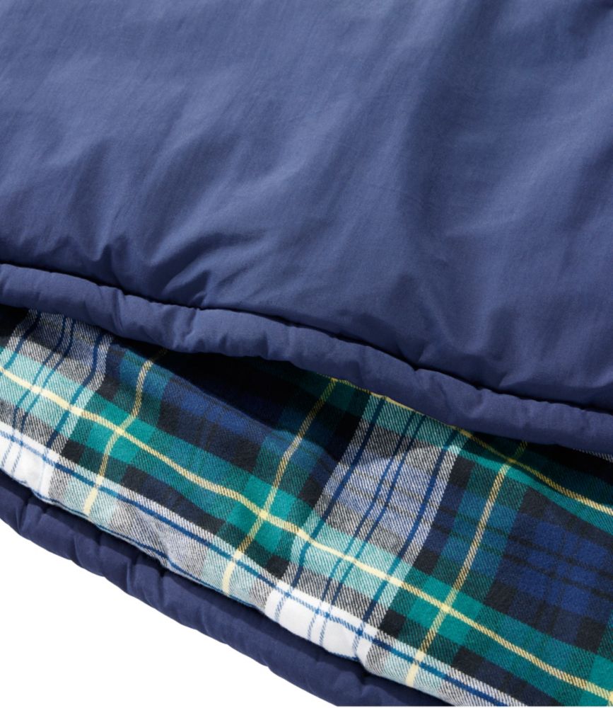 L.L.Bean Flannel Lined Camp Sleeping Bag, 0°, Bright Navy/Dress Gordon, small image number 3