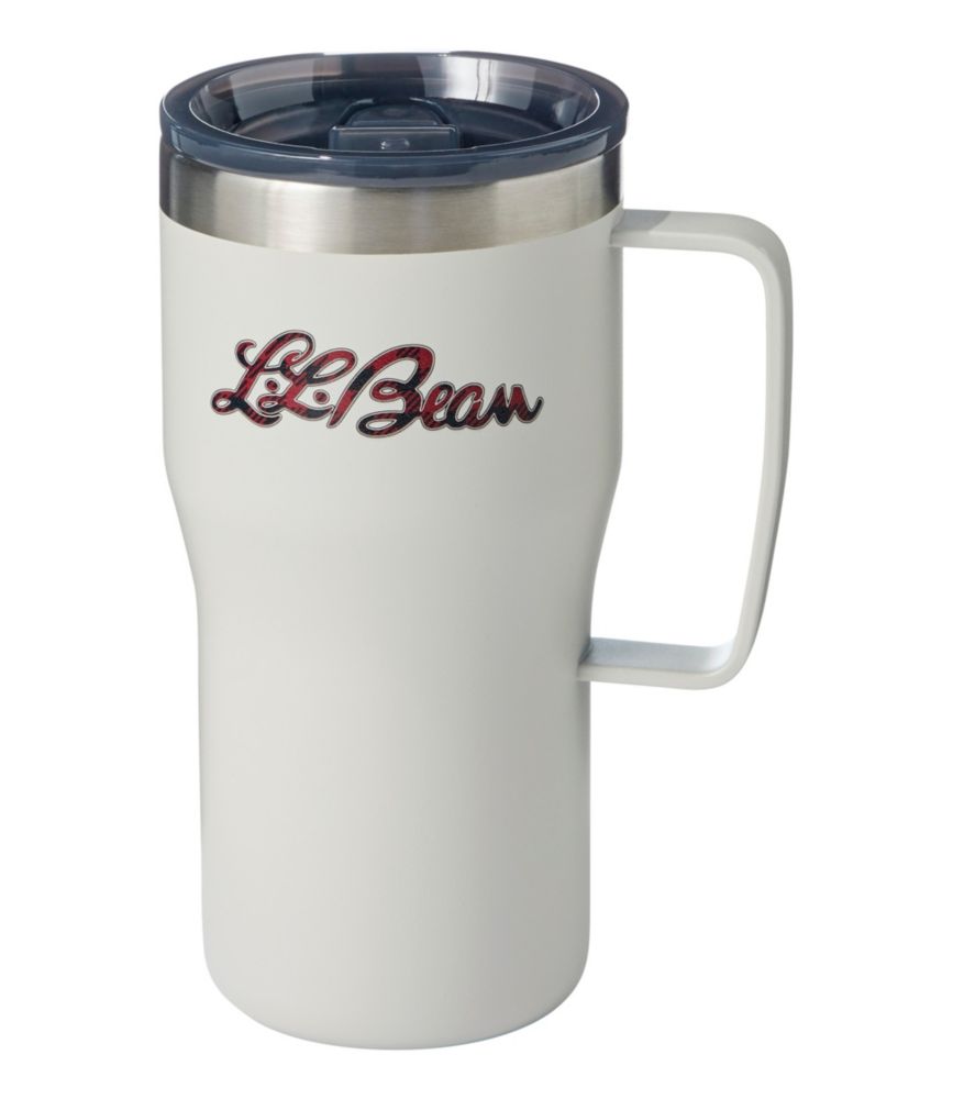 L.L.Bean Insulated Bean Canteen Water Bottle, Print Silver Birch/Red Buffalo Plaid Script Regular, Stainless Steel