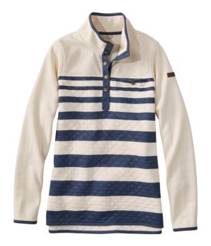 Women's Quilted Sweatshirt, Mockneck Tunic Print