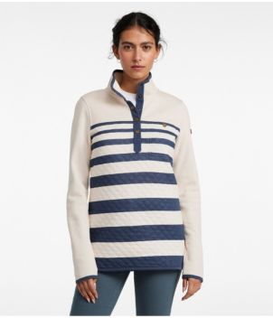 Women's Quilted Sweatshirt, Mockneck Tunic Print