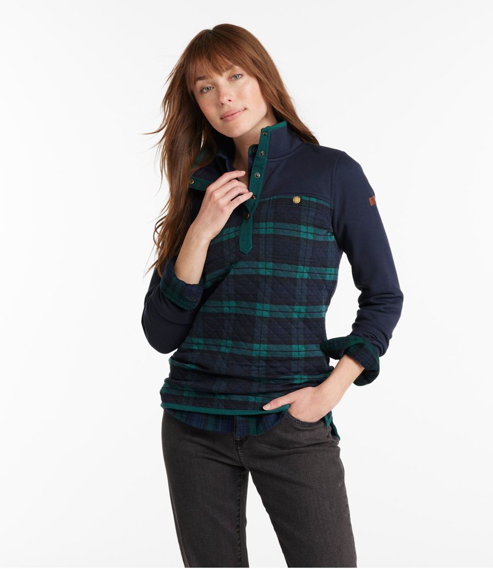 Women's Quilted Sweatshirt, Mockneck Tunic Print at L.L. Bean