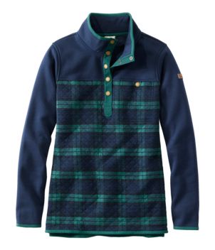 Women's Quilted Sweatshirt, Mockneck Tunic Print