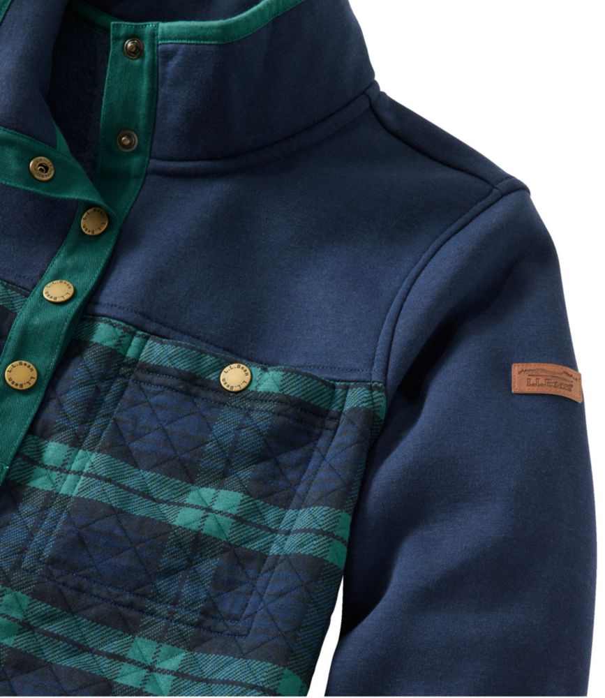 Women's Quilted Sweatshirt, Mockneck Tunic Print