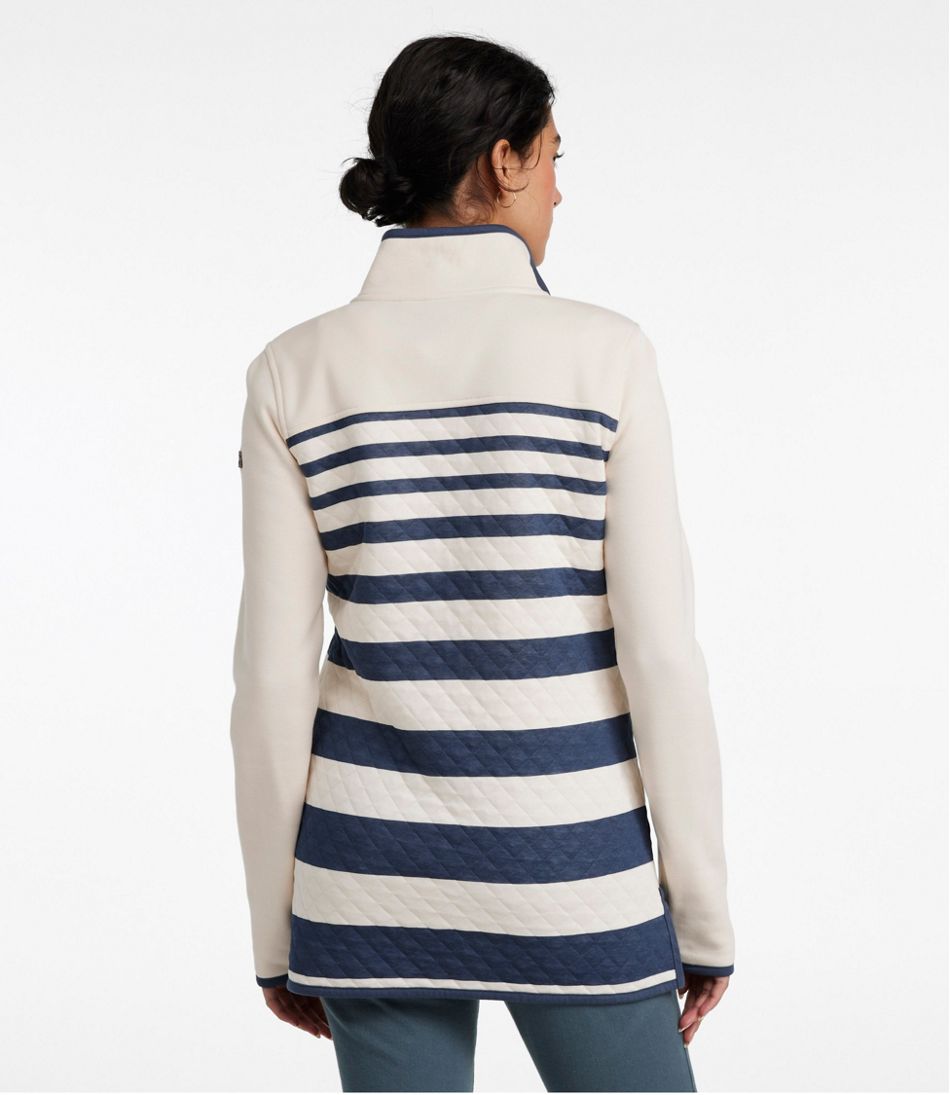 Women's Quilted Sweatshirt, Mockneck Tunic Print