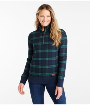 Women's Quilted Quarter-Zip Pullover, Print
