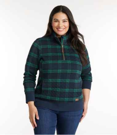 Women's Quilted Quarter-Zip Pullover, Print