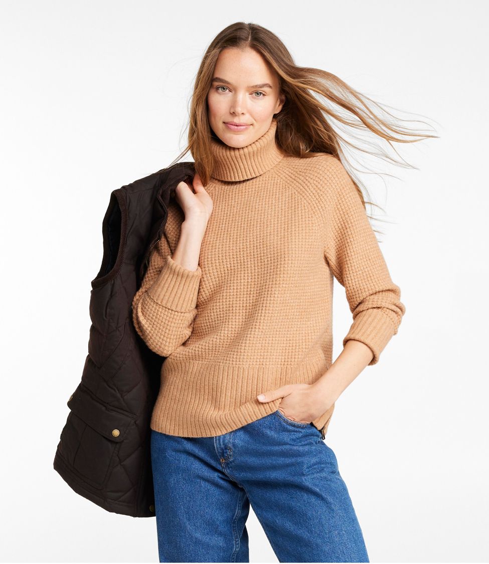 Women's SuperSoft Waffle Sweater, Turtleneck at L.L. Bean