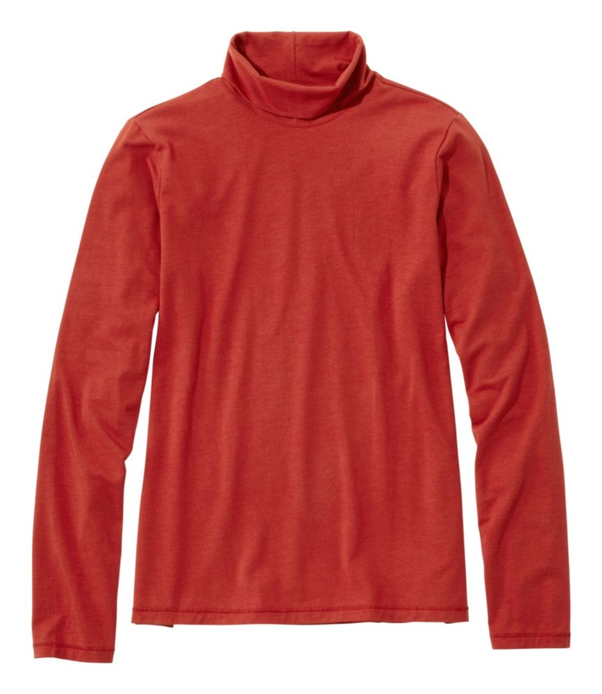 Women's Soft Stretch Supima-Blend Tee, Turtleneck