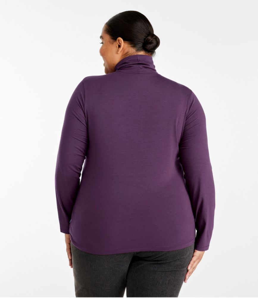 Women's Soft Stretch Supima-Blend Tee, Turtleneck