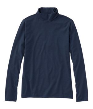 Women's Soft Stretch Supima-Blend Tee, Turtleneck