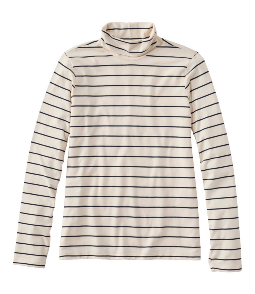 Women s Soft Stretch Supima Tee Turtleneck Stripe Tees Knit Tops L.L.Bean Canada