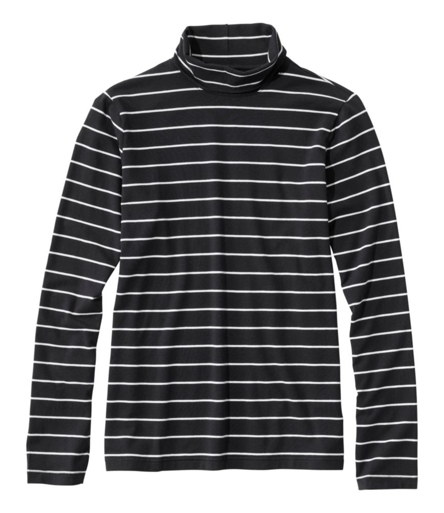 Women's Soft Stretch Supima-Blend Tee, Turtleneck Stripe