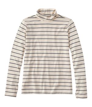 Women's Soft Stretch Supima-Blend Tee, Turtleneck Stripe