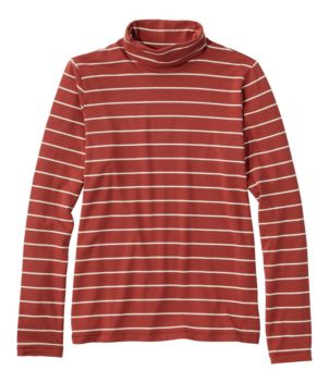 Women's Soft Stretch Supima-Blend Tee, Turtleneck Stripe