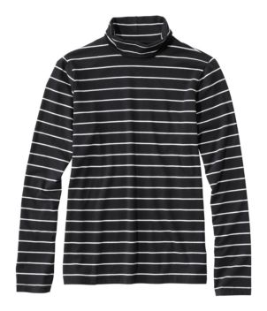 Women's Soft Stretch Supima-Blend Tee, Turtleneck Stripe