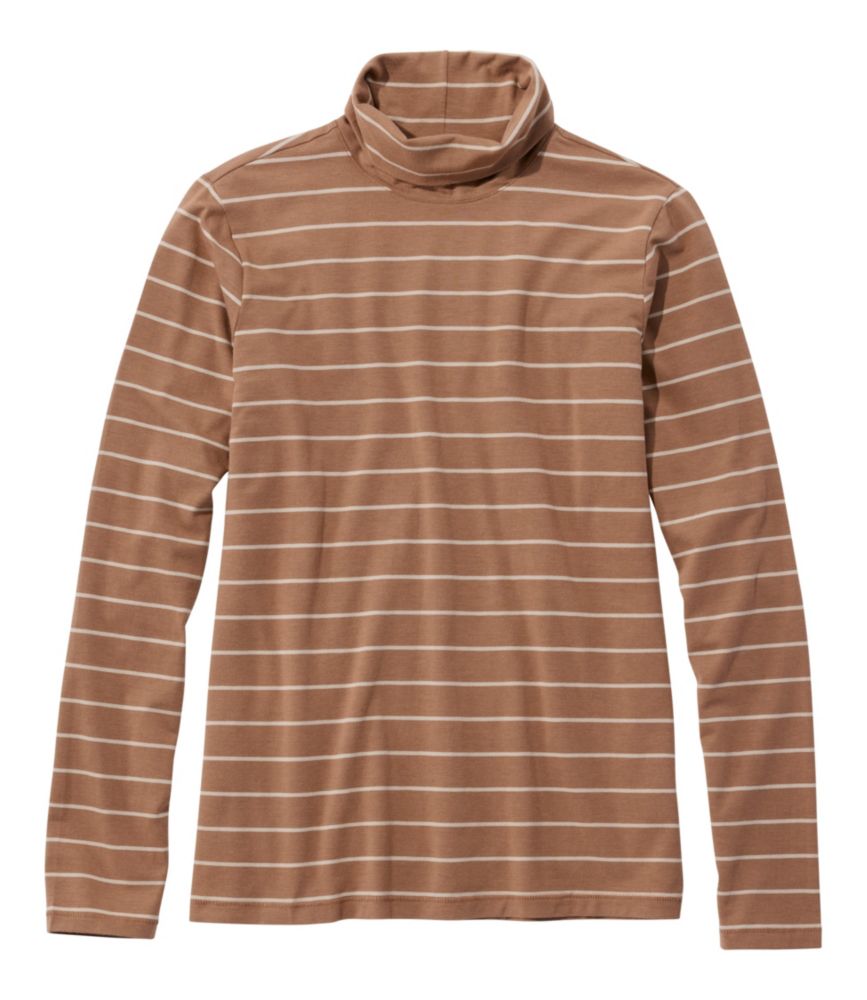 Women's Soft Stretch Supima-Blend Tee, Turtleneck Stripe