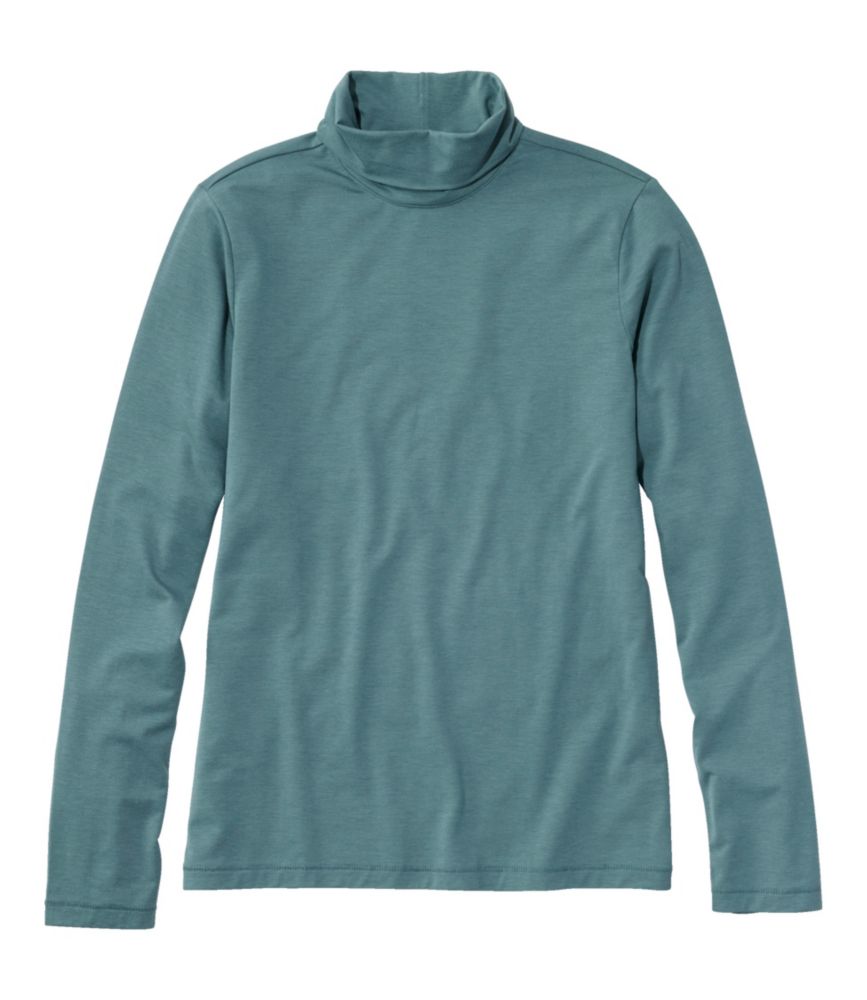 Women's Soft Stretch Supima-Blend Tee, Turtleneck