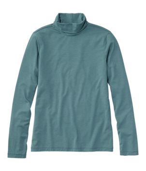Women's Soft Stretch Supima-Blend Tee, Turtleneck