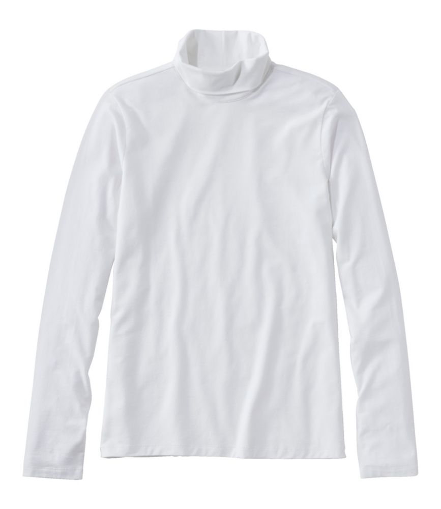 Women's Soft Stretch Supima-Blend Tee, Turtleneck