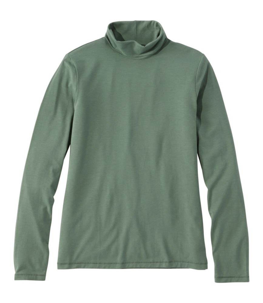 Women's Soft Stretch Supima-Blend Tee, Turtleneck