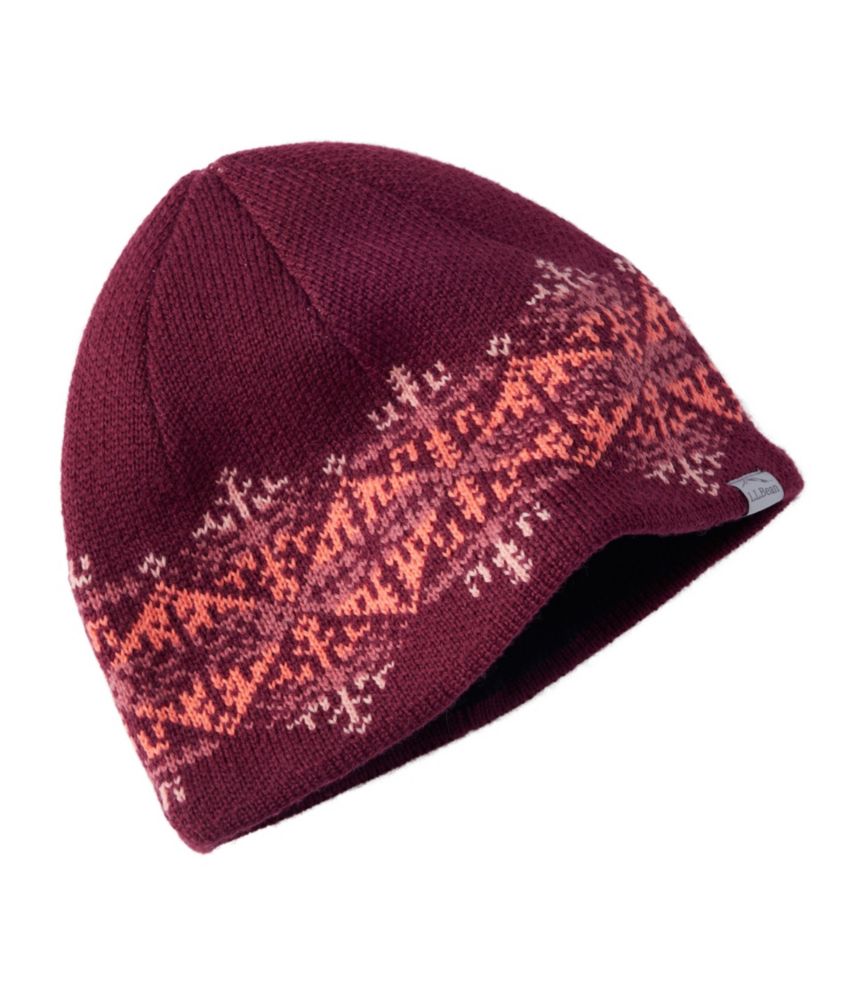 Women's Boundless Beanie, Deep Rosewood Snowflake, small image number 1