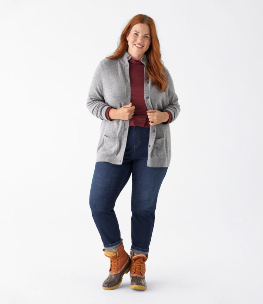 Women's Classic Cashmere Button-Front Cardigan, Light Gray Heather, small image number 6