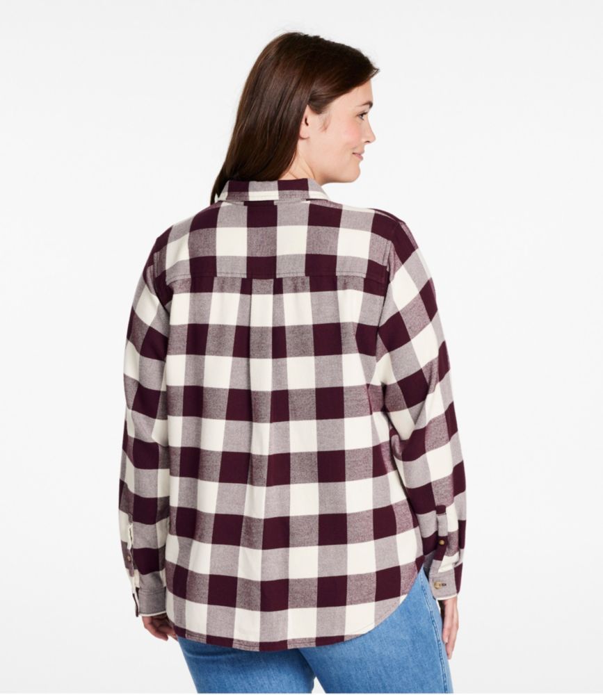 Women's Soft-Brushed Flannel Shirt, Dark Indigo, small image number 3