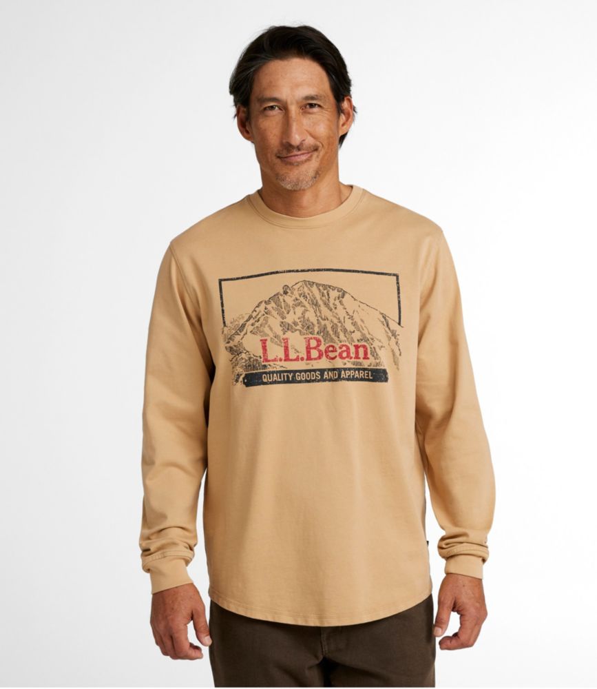 Men's BeanBuilt Cotton Tees, Without Pocket, Long-Sleeve, Graphic, Katahdin Khaki Mountain L.L.Bean, small image number 2