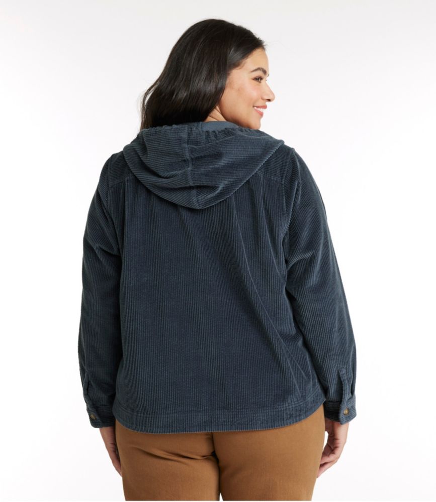 Women's Comfort Corduroy Relaxed Shirt, Zip Hoodie, Carbon Navy, small image number 3