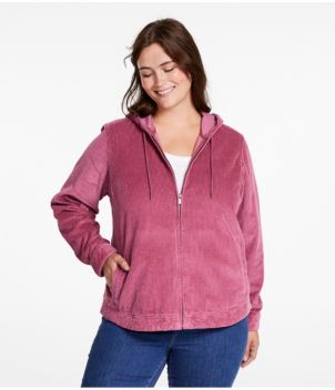 Women's Comfort Corduroy Relaxed Shirt, Zip Hoodie