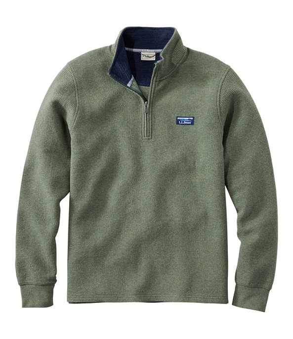 Men's Lakewashed Double-Knit Quarter-Zip Pullover, Thyme Heather, large image number 0