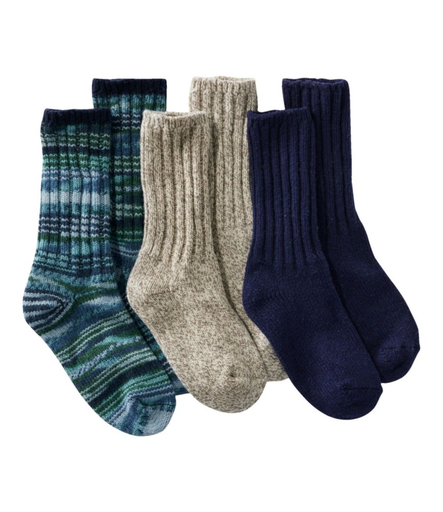 Adults' Merino Wool Ragg Socks Gift Set, 3-Pack, Dark Marine Blue, small image number 1