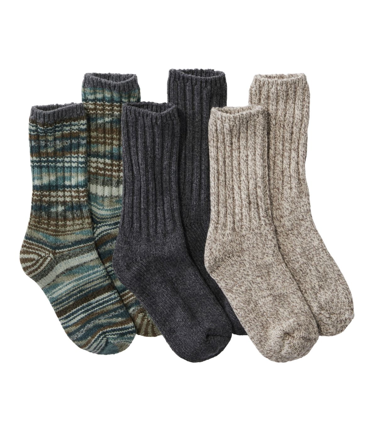 Adults' Merino Wool Ragg Socks Gift Set, 3-Pack