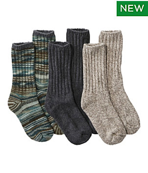 Adults' Merino Wool Ragg Socks Gift Set, 3 Pairs