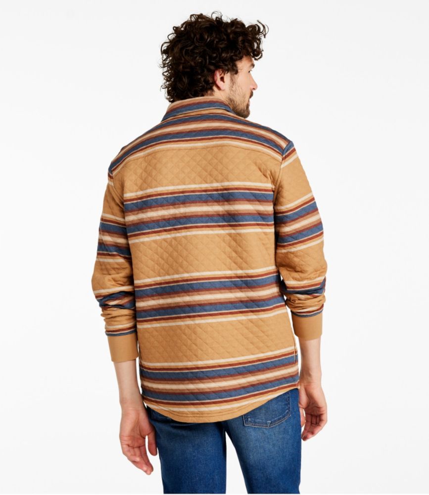 Men's Quilted Sweatshirts, Snap Overshirt, Stripe, , small image number 3