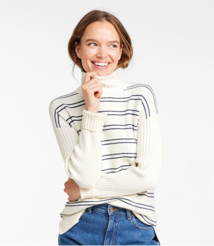 Women's The Essential Sweater, Turtleneck Stripe