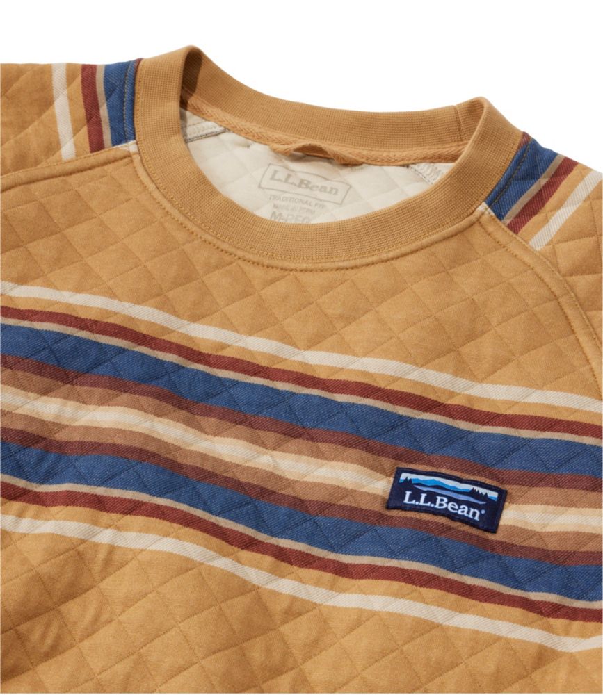 Men's Quilted Sweatshirt, Crewneck, Stripe, Rangeley Blue Multi, small image number 4