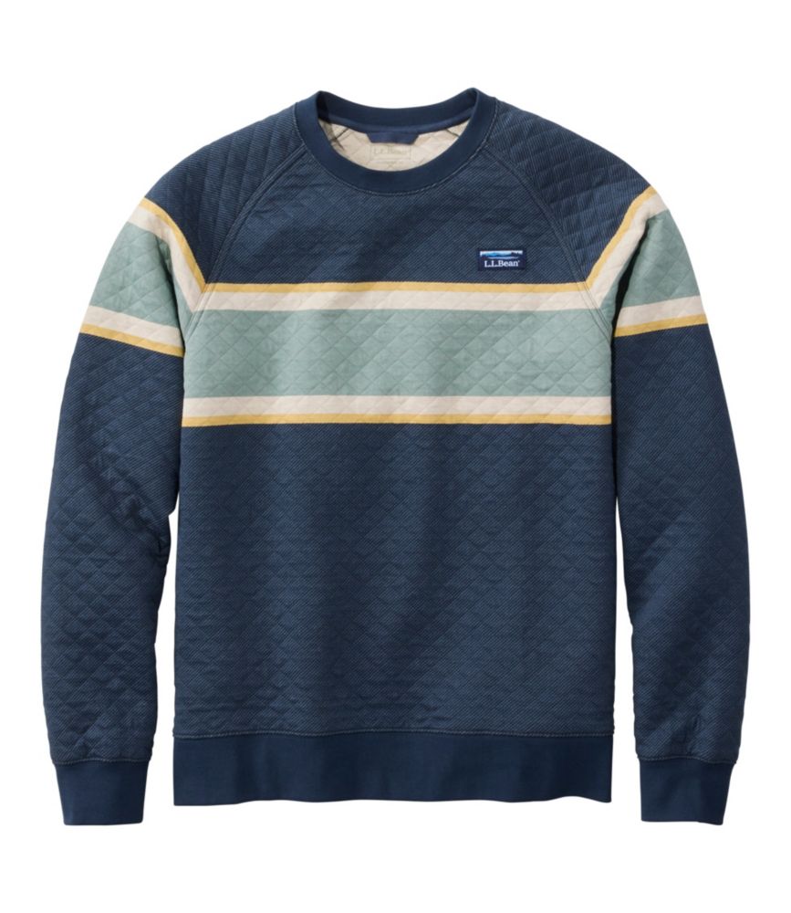 Men's Quilted Sweatshirt, Crewneck, Stripe