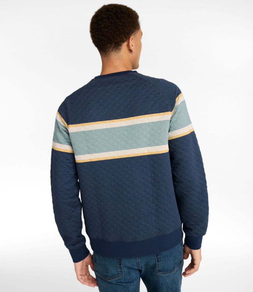 Men's Quilted Sweatshirt, Crewneck, Stripe