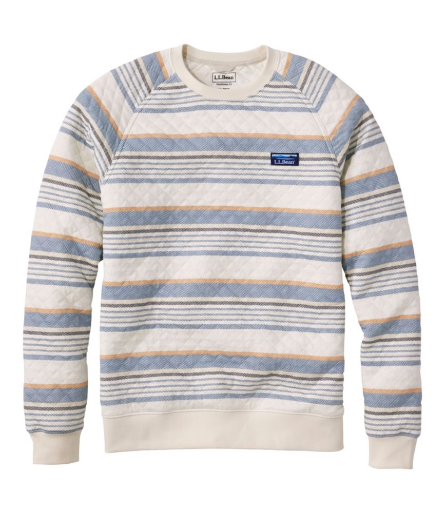 Men's Quilted Sweatshirt, Crewneck, Stripe