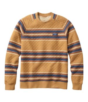 Men's Quilted Sweatshirt, Crewneck, Stripe